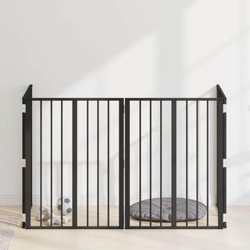 vidaXL Hondendeur 4 st Zwart 60 x 80 cm Gegalvaniseerd staal, Verzenden, Nieuw