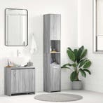 vidaXL Badkamerkast 30x30x183,5 cm bewerkt hout grijs sonoma, Verzenden, Nieuw