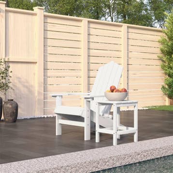 vidaXL Tuinstoel Adirondack met tafel HDPE wit, Verzenden