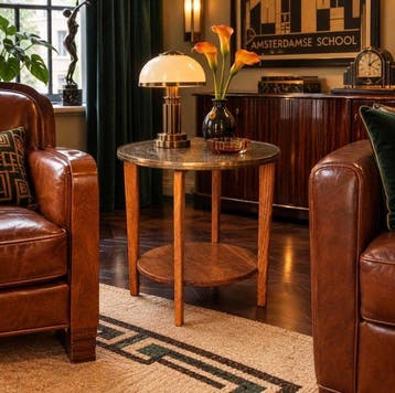 Amsterdamse School - Bijzettafel - Hout Eiken -