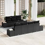 vidaXL Tuinbank Set met kussen met opslag 8 pcs Zwart poly, Verzenden, Nieuw