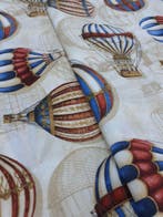 Meubelstof - 5 m - 1.4 m - Blauwe katoenen hete-luchtballon