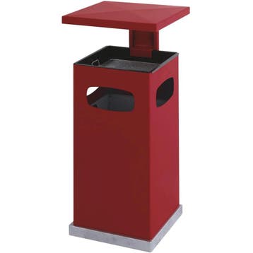 Afvalbak + Asbak | Staal | Rood | 70L | Open |, Verzenden, Nieuw in verpakking