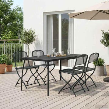 vidaXL Buitenmeubels set 5 st Antracietkleurig Ijzer en, Verzenden, Nieuw