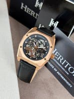Heritor - Elliott Automatic Skeletonized - Rose Gold/Black -