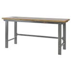 Werkbank grijs 200 cm met hardhouten blad - open model, Doe-het-zelf en Bouw, Ophalen of Verzenden, Nieuw