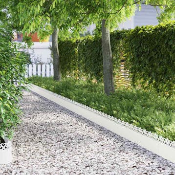 vidaXL Gazonranden 20 pcs 103 x 0,05 x 22 cm Staal Wit, Verzenden, Nieuw