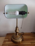 Bankierslamp - kleur brons of oud koper, Verguld messing