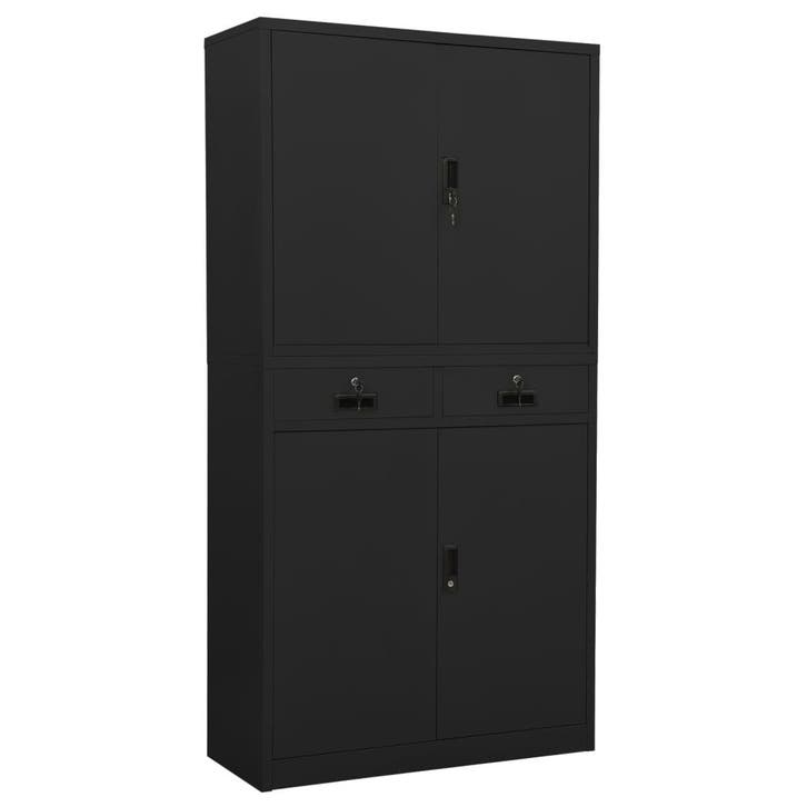 vidaXL Kantoorkast 90x40x180 cm staal antracietkleurig, Huis en Inrichting, Kasten | Overige, Nieuw, Verzenden