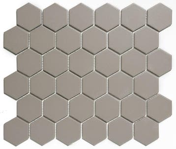 Wand & Vloer Mozaïek Tegels Factory Hexagon Keramiek Grij.., Keramiek, Nieuw, Ophalen of Verzenden, 20 tot 40 cm