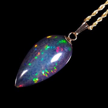 Geen reserve - 6,55 ct peervormige gerookte Ethiopian Opal