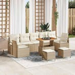 vidaXL Tuinbank Set met kussen met opslag 10 pcs Beige en, Verzenden, Nieuw