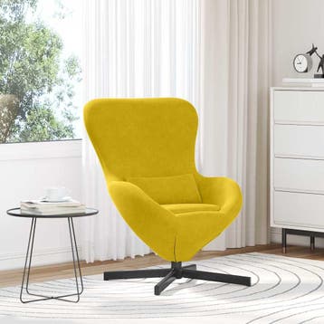 vidaXL Eivormige stoel Geel 63 x 73 x 90 cm Fluweel, Verzenden