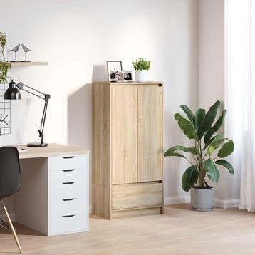 vidaXL Kast met lade 55,5x34x119,5 cm spaanplaat sonoma, Verzenden, Nieuw