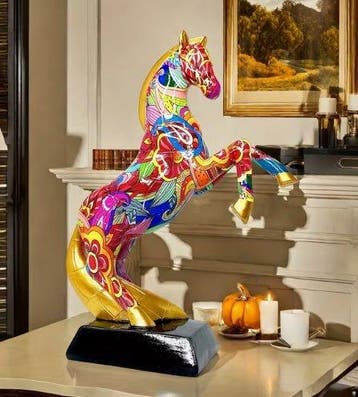 Beeldje - Pop Art Horse - Hars, Antiek en Kunst