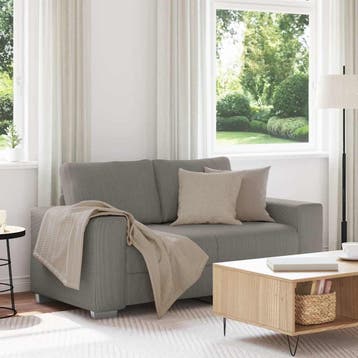 vidaXL Loveseat Sofa Lichtgrijs 160x77x82 cm Corduroy Stof, Verzenden