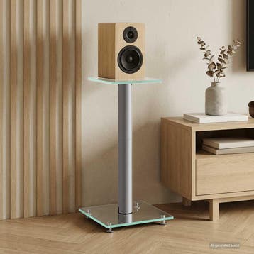 vidaXL Luidsprekerstandaards 2 st 1 pijler gehard glas, Audio, Tv en Foto, Luidsprekerboxen, Verzenden, Nieuw