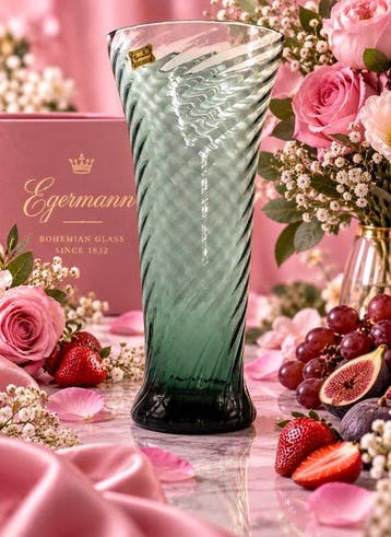 Egermann - Vaas - Kristal - rookblauwe Egermann-vaas