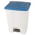 Pedaalemmer | Kunststof (Wit/Blauw) | 70L | Klapdeksel |, Verzenden, Nieuw in verpakking
