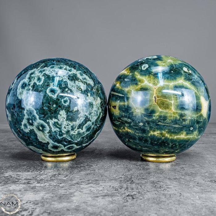 Exclusieve agaat-kogel-set uit Madagaskar – Twee, Collections, Minéraux & Fossiles