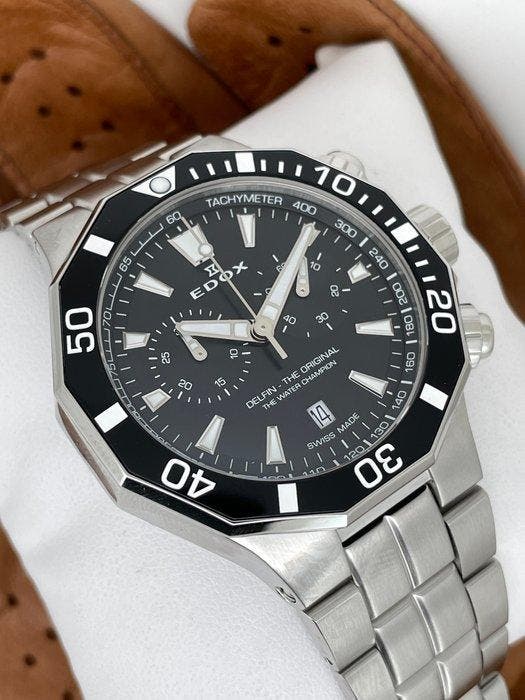 Edox - Delfon The Original Chronograph - 10112-3NM-NIN -, Bijoux, Sacs & Beauté, Montres | Hommes