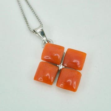Koraal - Zilver, Zonder reservering - Ketting met hanger -