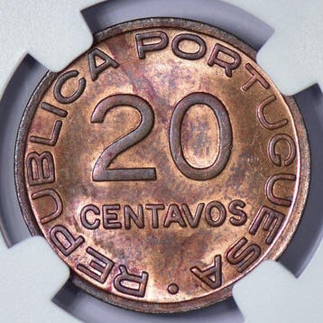 Portugees Mozambique. Republic. 20 centavos 1941 - NGC - MS
