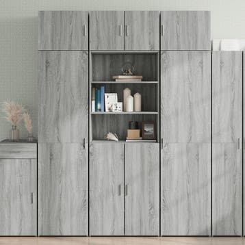 vidaXL Opbergkast 70x42,5x225 cm bewerkt hout grijs sonoma, Verzenden