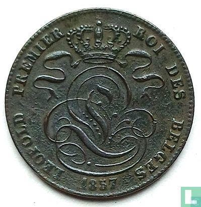 België 5 centimes 1857, Timbres & Monnaies, Monnaies | Belgique, Envoi