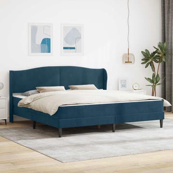 vidaXL Bedframe met hoofdeinde Blauw 180 x 200 cm Fluweel, Verzenden, Nieuw