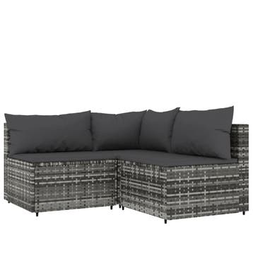Salon de jardin gris 3pcs - Jusqua epuisement : -52%, Verzenden