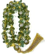 Ketting Art Déco van Murano-glas Groen, goud en zilver -