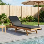 vidaXL Ligstoel 1-persoon Bruin en Donkergrijs Massief, Tuin en Terras, Ligbedden, Verzenden, Nieuw