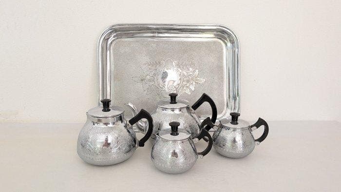 Koffie- en theeservies (5) - Verzilverd, Huis en Inrichting, Overige Huis en Inrichting