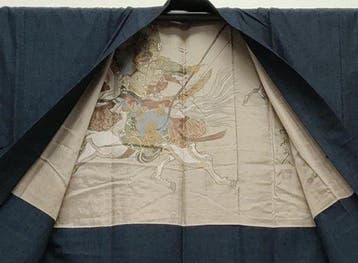 Vintage Japanse Heren Tsumugi Kimono & Haori Ensemble -