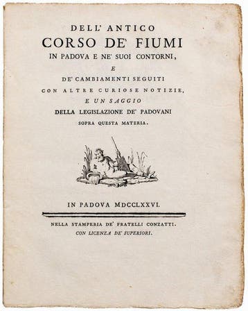 Gennari - Fiumi in Padova - 1776, Antiek en Kunst, Antiek | Boeken en Manuscripten