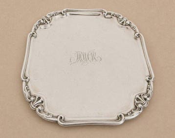 Jacob Rensing - Dienblad - .925 zilver - Cabaret uit 1763, Antiek en Kunst