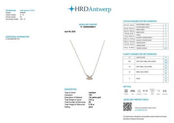 Halsketting - 14 karaat Geel goud - 0.16ct. tw. Diamant, Nieuw