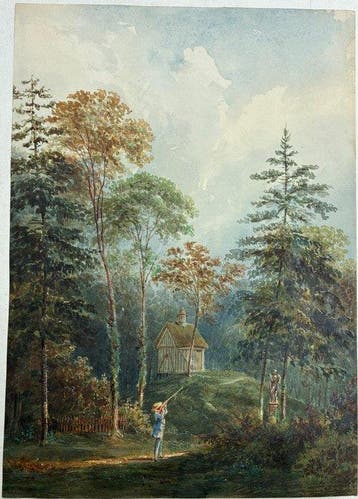 Alphonse Baril (1816–1888) - Chasseur dans une clairière, Antiquités & Art