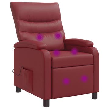 vidaXL Massage Relaxstoel Wijnrood Kunstleer, Verzenden