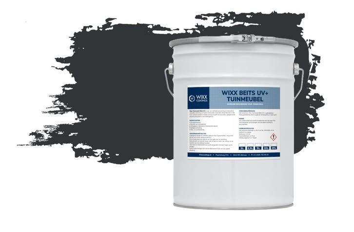 Wixx Tuinmeubelbeits UV+ RAL 7021 | Zwartgrijs 10L, Doe-het-zelf en Bouw, Verf, Beits en Lak, Nieuw, Verzenden