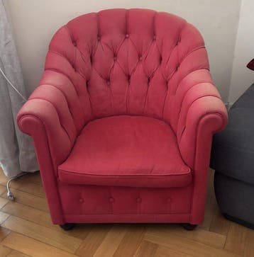 Fauteuil (2) - Katoen - paar Chesterfield-fauteuils