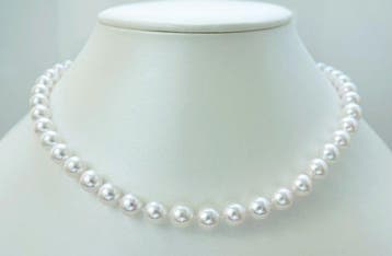 Halsketting Zilver Parel - Akoya Parel Rond 8-8,5 mm, Nieuw