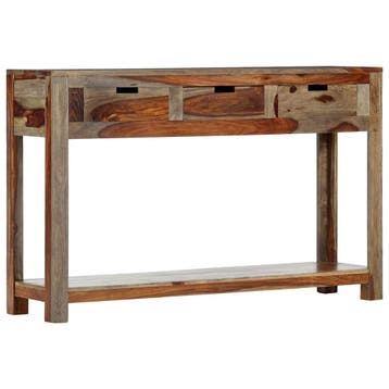 vidaXL Wandtafel met 3 lades 120x30x75 cm massief acaciahout, Verzenden, Nieuw
