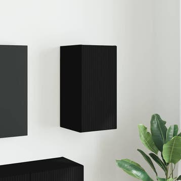 vidaXL TV Wandkast 30 x 31 x 60 cm Zwart Bewerkt hout, Huis en Inrichting, Kasten |Televisiemeubels, Verzenden, Nieuw