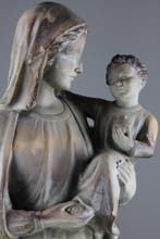 G. Marton - Beeld, Madonna and Child - 59 cm - Gips