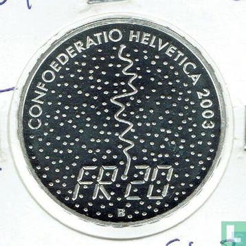 Zwitserland 20 franc 2003 Alpine World Ski Championships..., Verzenden, Losse munt