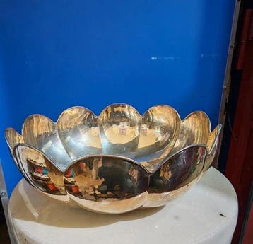 Saladier - Argent - Splendide corbeille à fruits en argent.