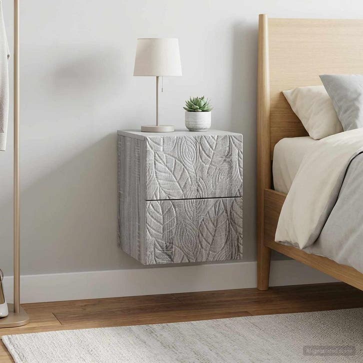 vidaXL Muurbevestigde Nachttafel 2 pcs Grijs Sonoma 34,5 x, Maison & Meubles, Chambre à coucher | Tables de chevet, Envoi