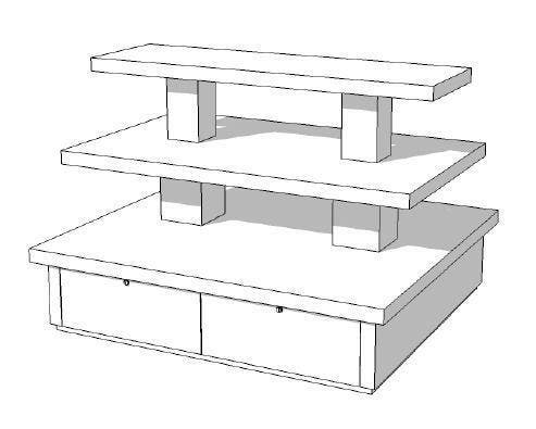 *TIP*  Zware hoogglans piramide tafel met lades groot P-PYR, Zakelijke goederen, Kantoor en Winkelinrichting | Winkel en Inventaris